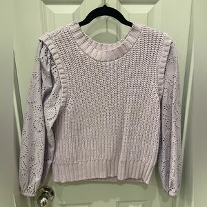 Rails Lilac Knit Sweater with Eyelet Detail